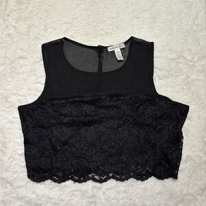 Ambiance Black Lace Crop Tank Top